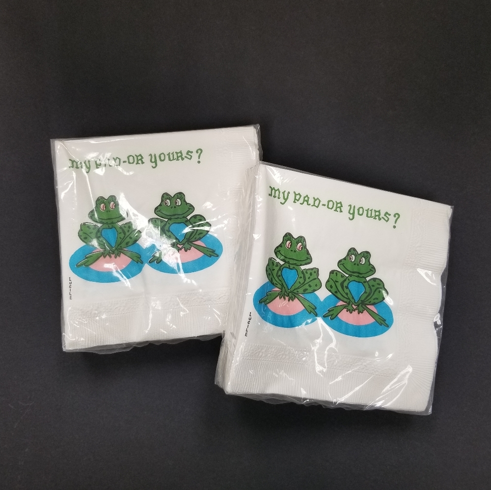 Vintage Contempo Frog Cocktail Napkins NIP
